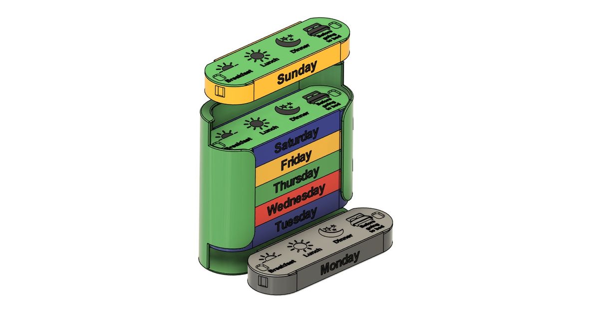 Pill Box Organizer by LayersLab | Download free STL model | Printables.com - 3D model önizlemesi