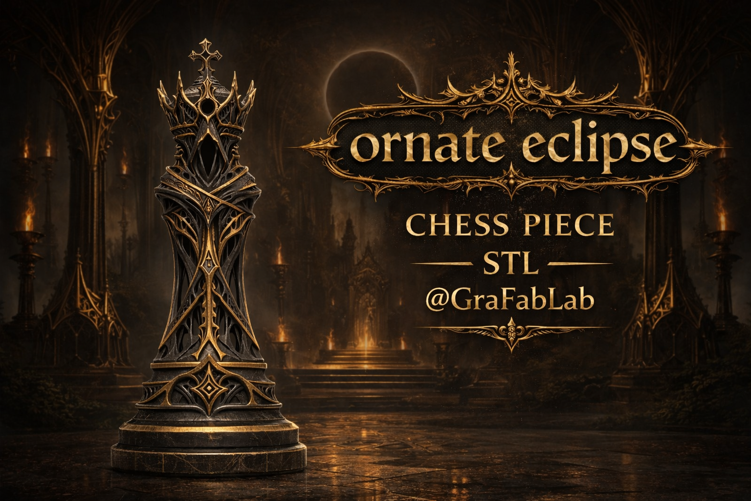 Ornate Eclipse "King" - chess piece 3D model