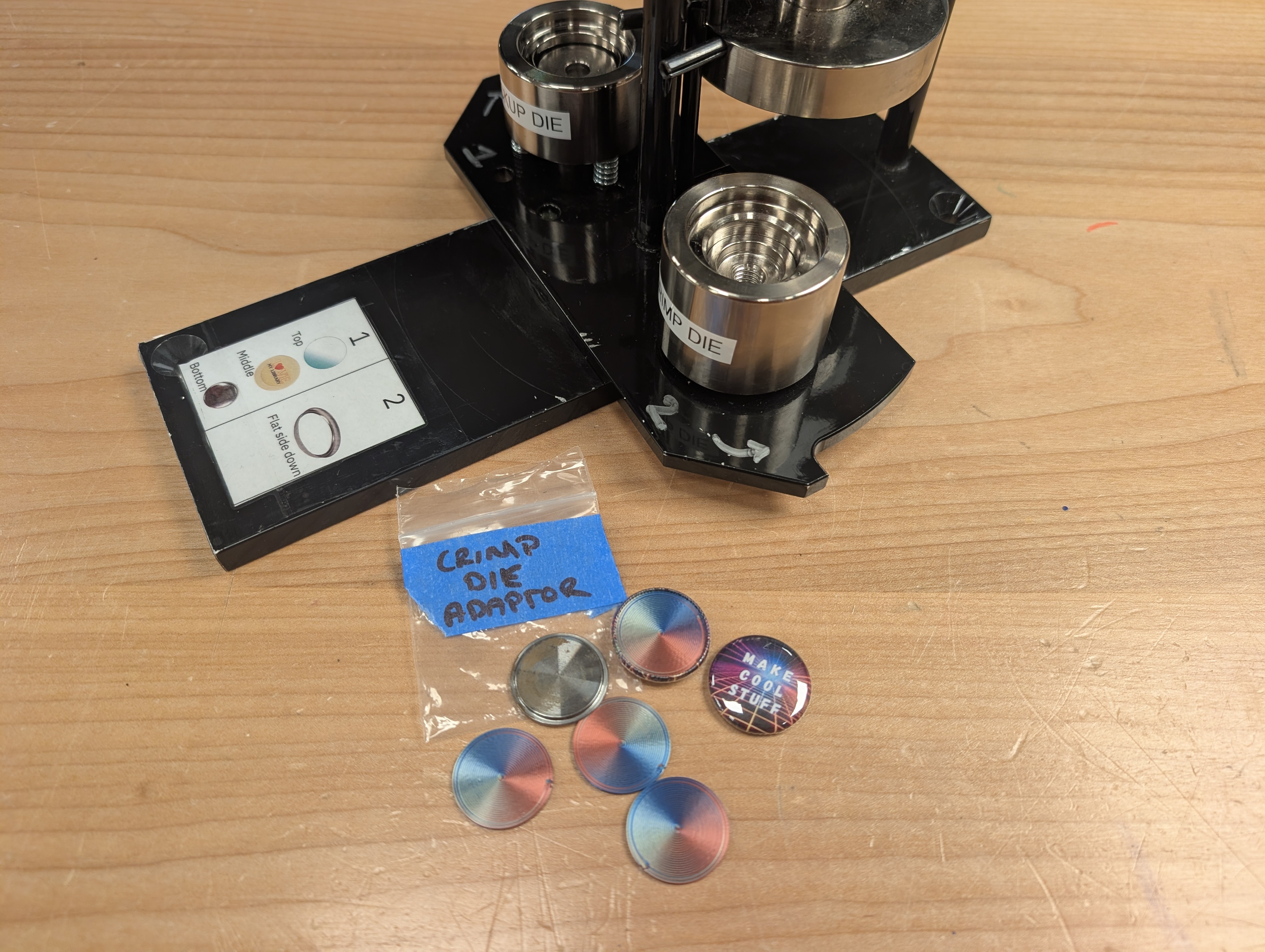 1" Button Maker Flat Plastic Back