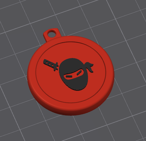 Ninja shadow Keychain (Fidget key tag 3D print in place model)