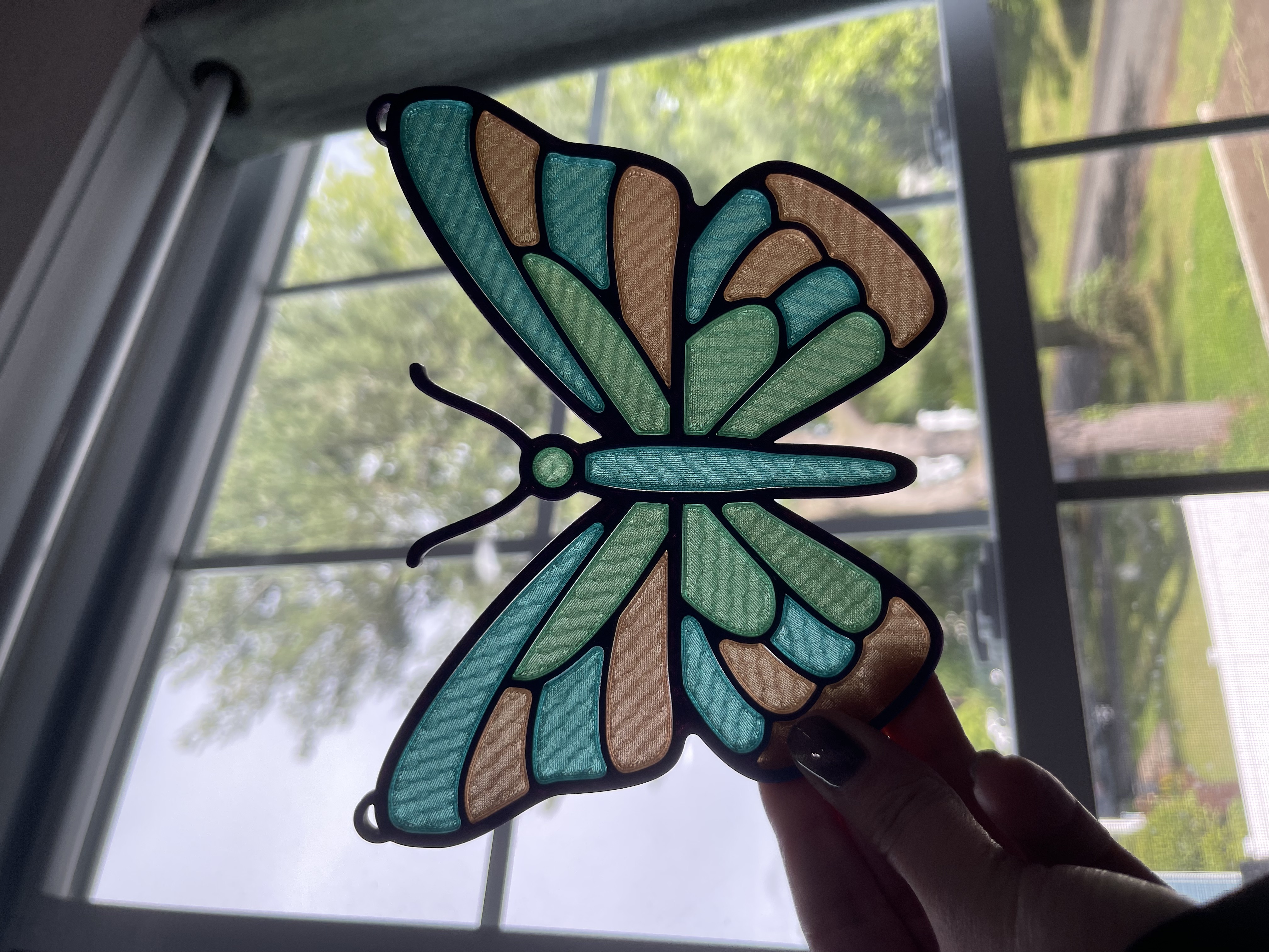 Butterfly Suncatcher – Snap-Fit Stained Glass Style Window Decor