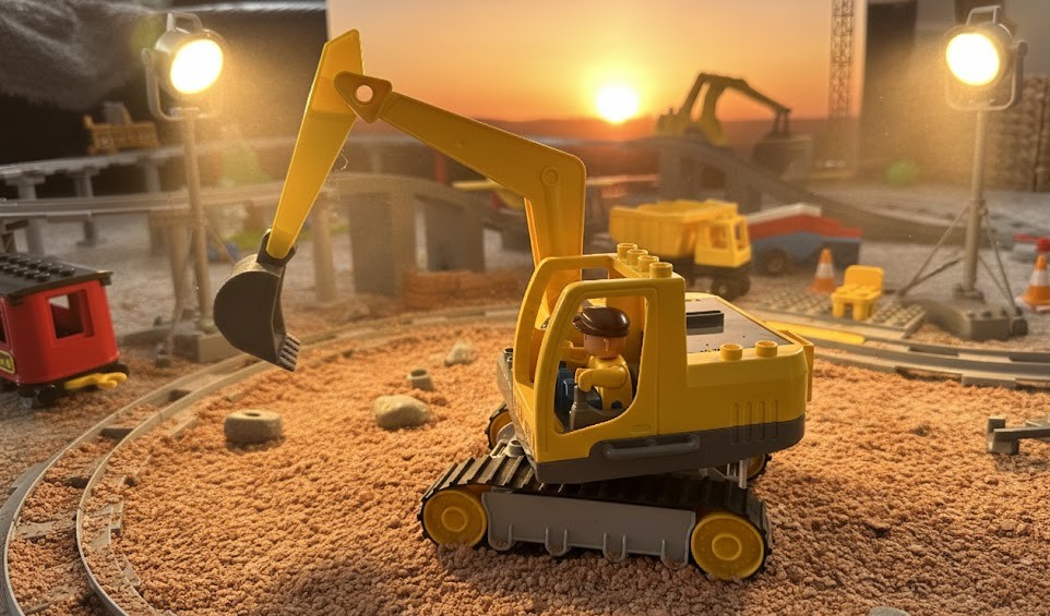 DUPLO Compatible Excavator Arm - Part 64771 Replacement