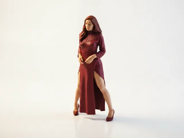 Elegant Nun Figurine Female Character 3D Printable
