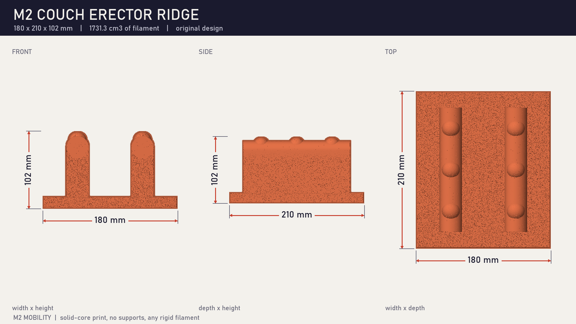 Couch Erector Ridge — Lying Back Massage Ridge