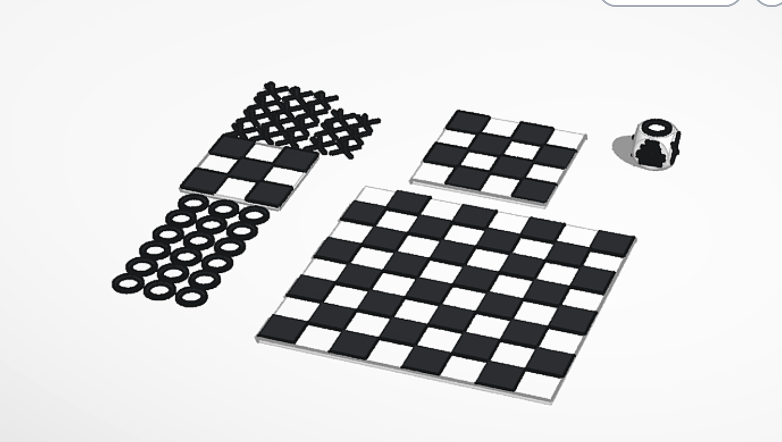 dice tic-tac-toe+chekers 3D model by phr0g83