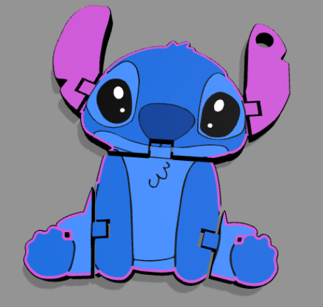 Stitch flexi fidget keychain