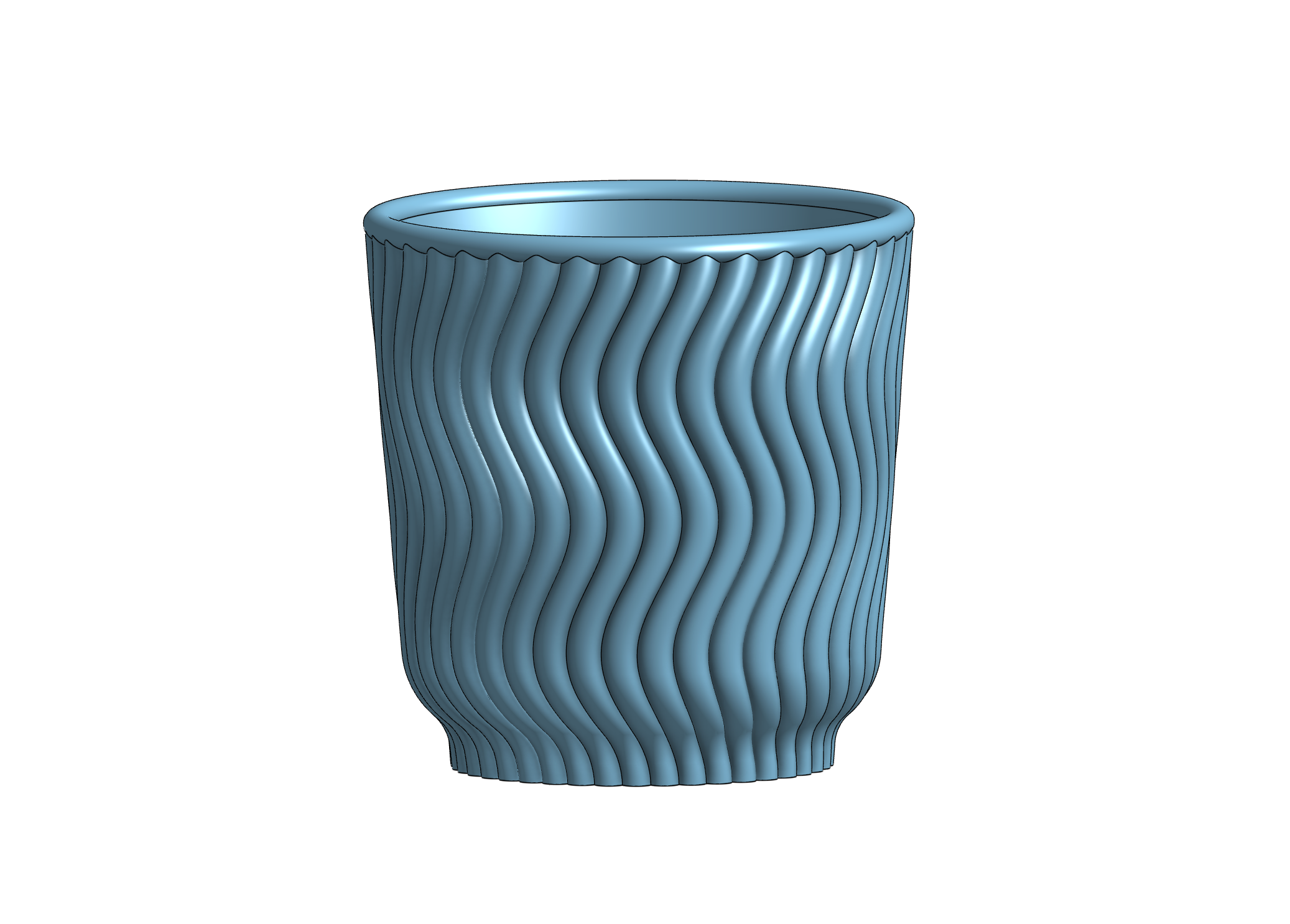 Wavy beaded flower pot