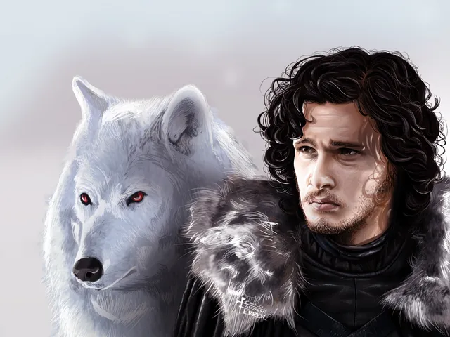 Jon Snow and Ghost