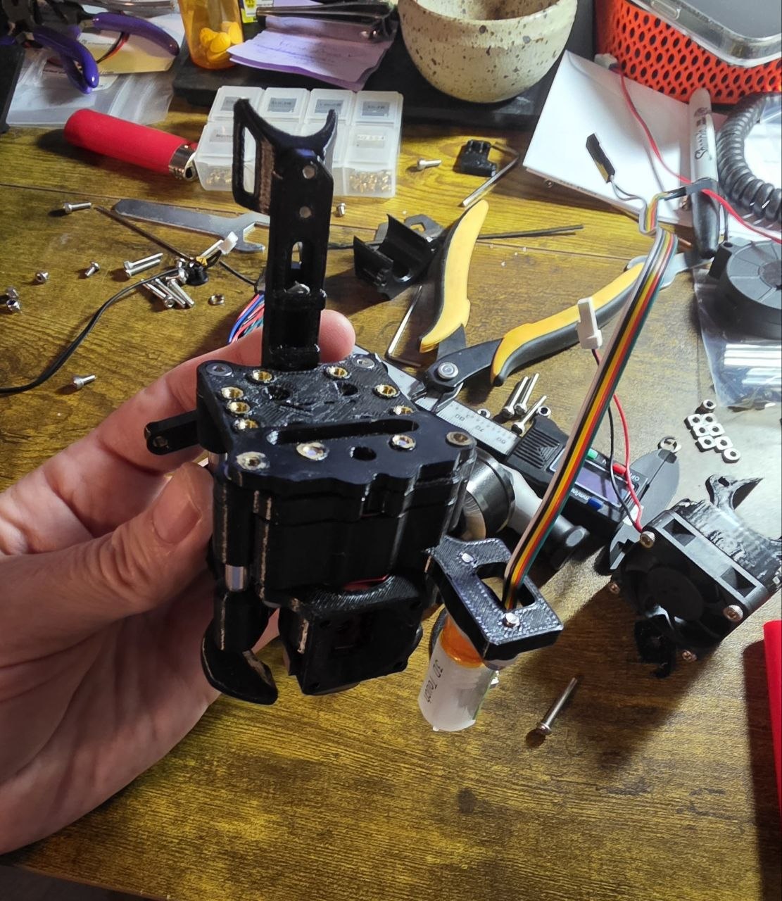 VZ-Bot Red Lizard K1 grove mount with BL-Touch probe adapter