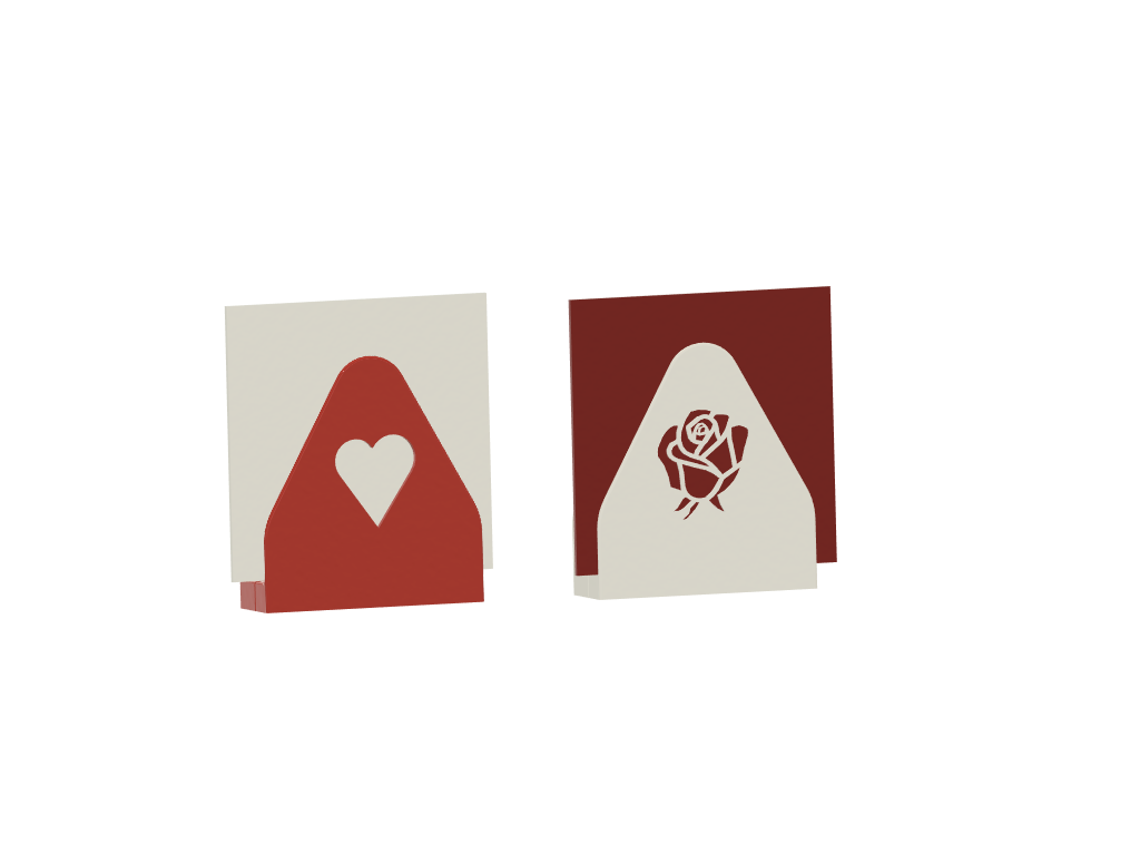 Serviettenständer Rose und Herz / stand or holder for napkins  (easy to print), nicht nur für den Valentinstag — miniatura 2