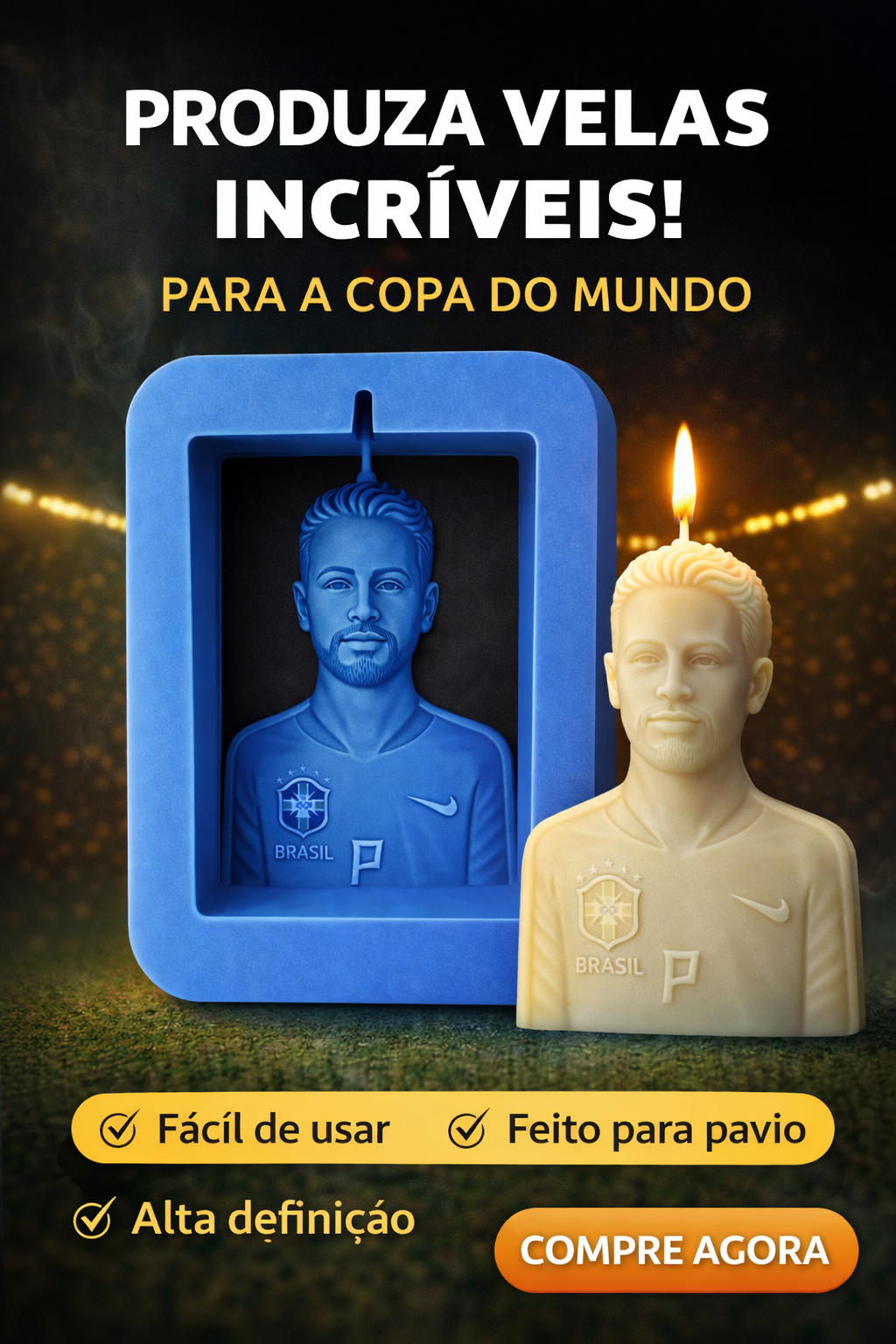 Molde Vela da Copa do Mundo seleção brasileira