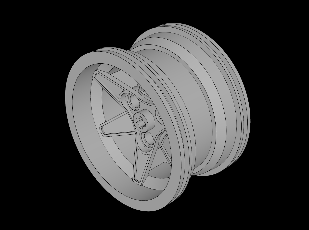 Lego Compatible (44772.dat) Wheel Rim 34 x 56 with 6 Spokes and 3 Pegholes