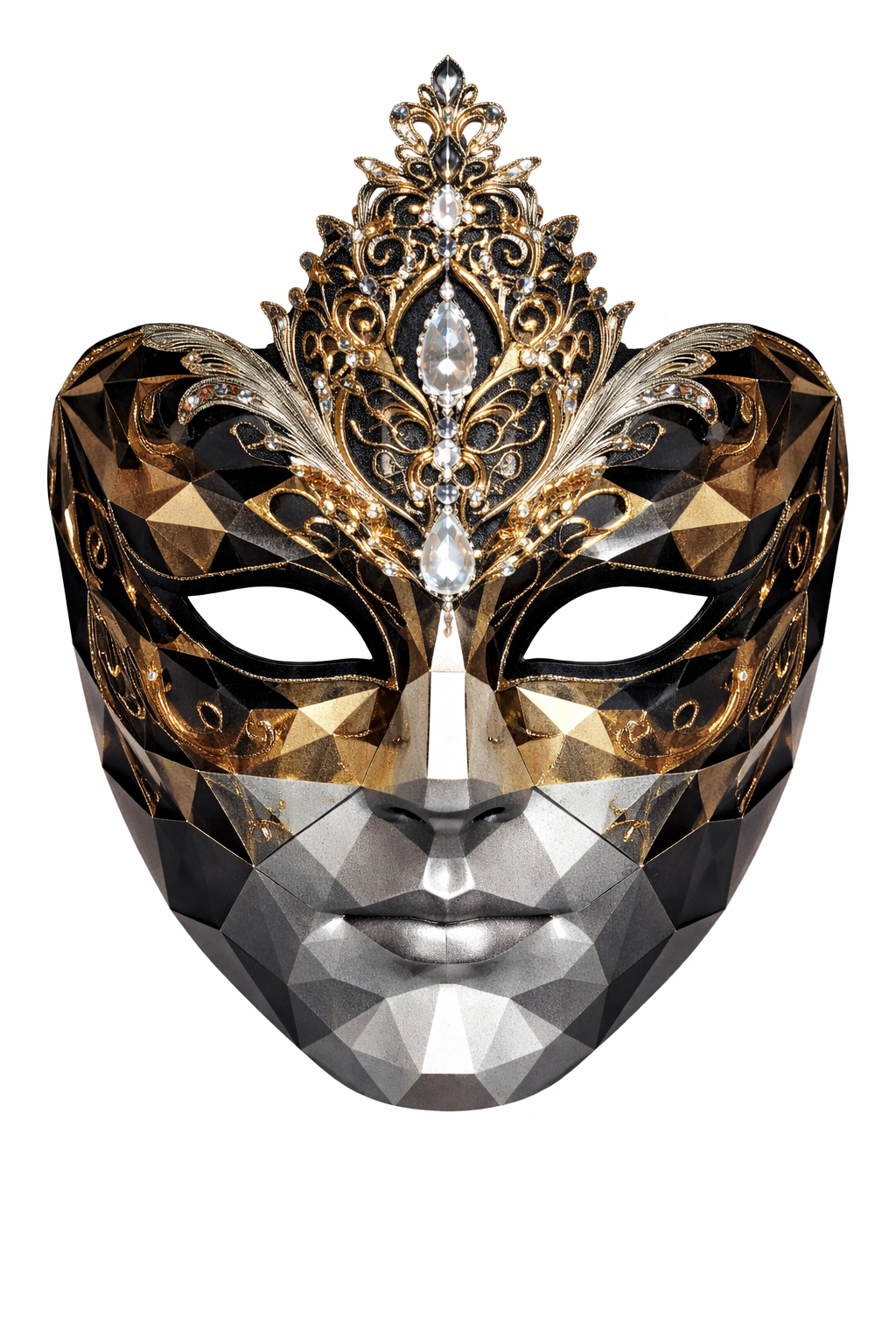 Venetian ornate mask Low Poly