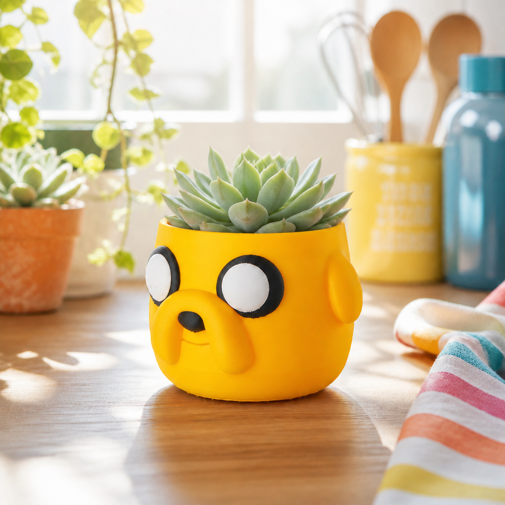 Adventure Time Jake Inspired Bowl & Succulent Pot