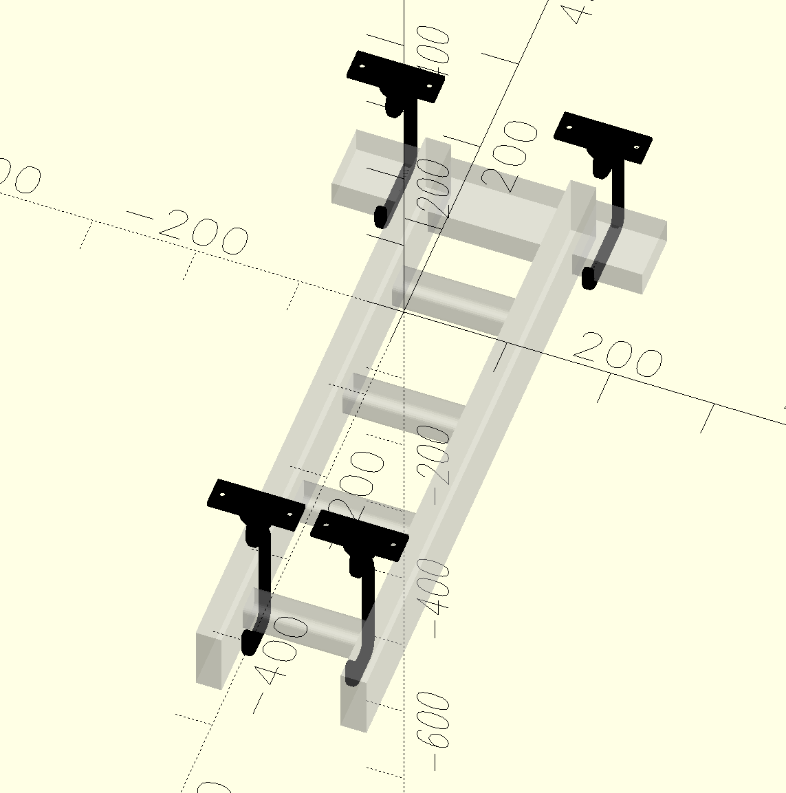 Miniatura 2 do modelo 3D Ceiling hooks for extension ladder