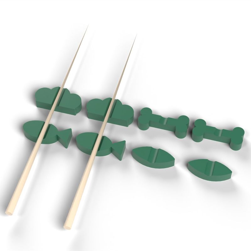 Chopstick Rests - 8 Fish, Leaf, Cloud and Dog Bone Rests with Grooves ...