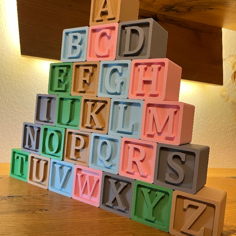 3D Alphabet Blocks A–Z + Heart by Lethimprint | Download free STL model ...