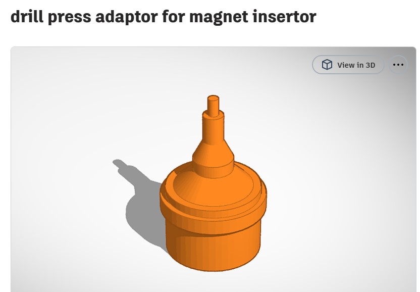 magnet insert tool for drill press