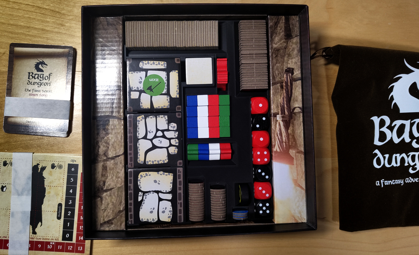 Bag of Dungeon board game insert organizer