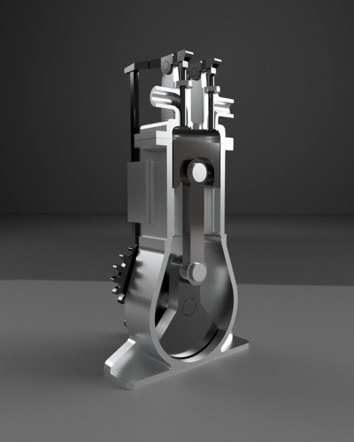4-stroke engine / модель 4-тактного двигателя внутреннего сгорания