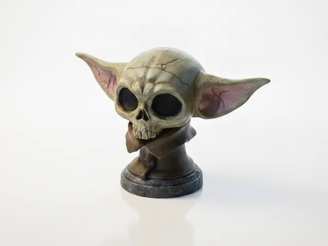 Grogu Skull Sculpture Star Wars Collectible 3D Printable