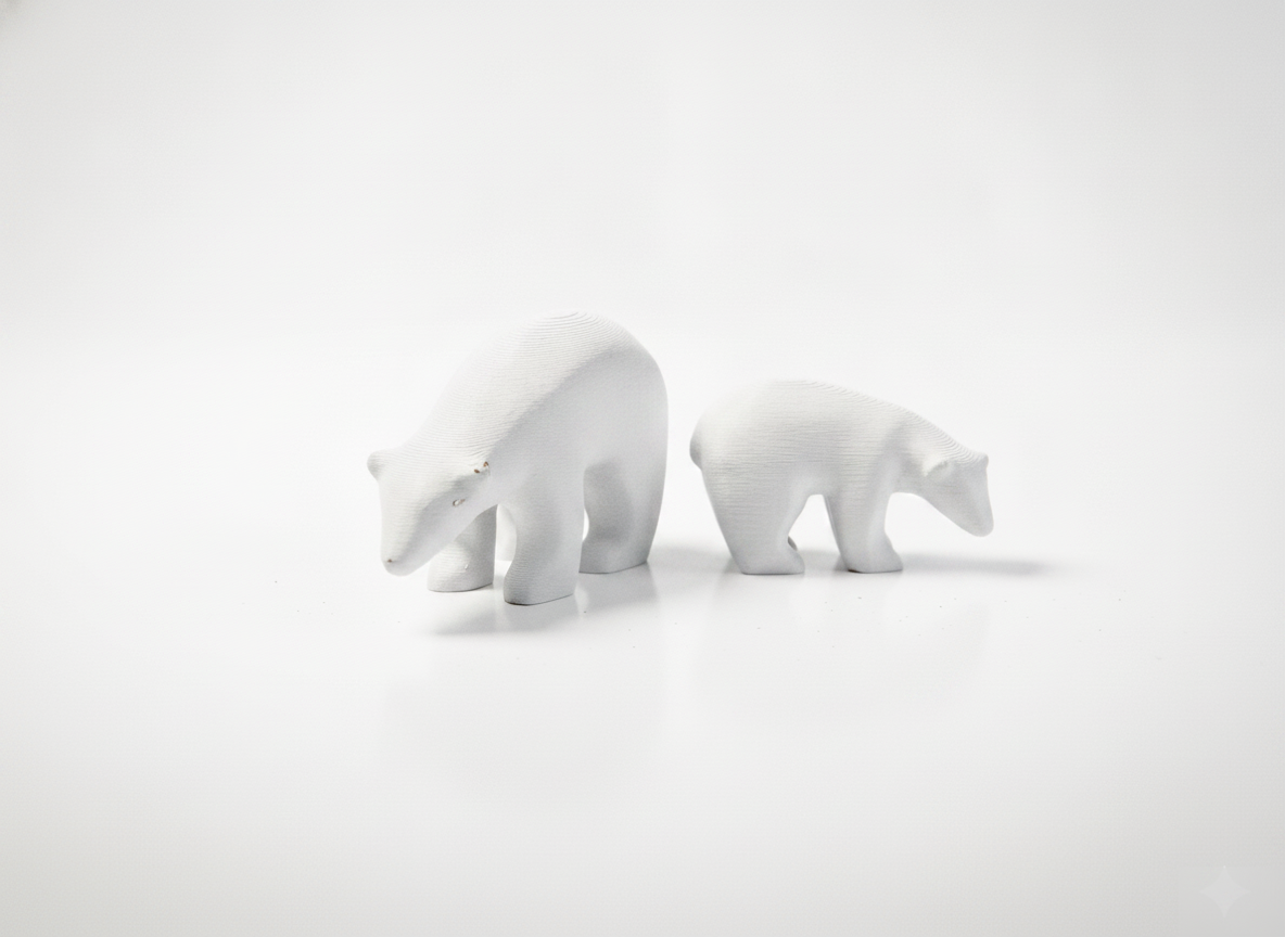 Simple Ceramic Bear Family Set