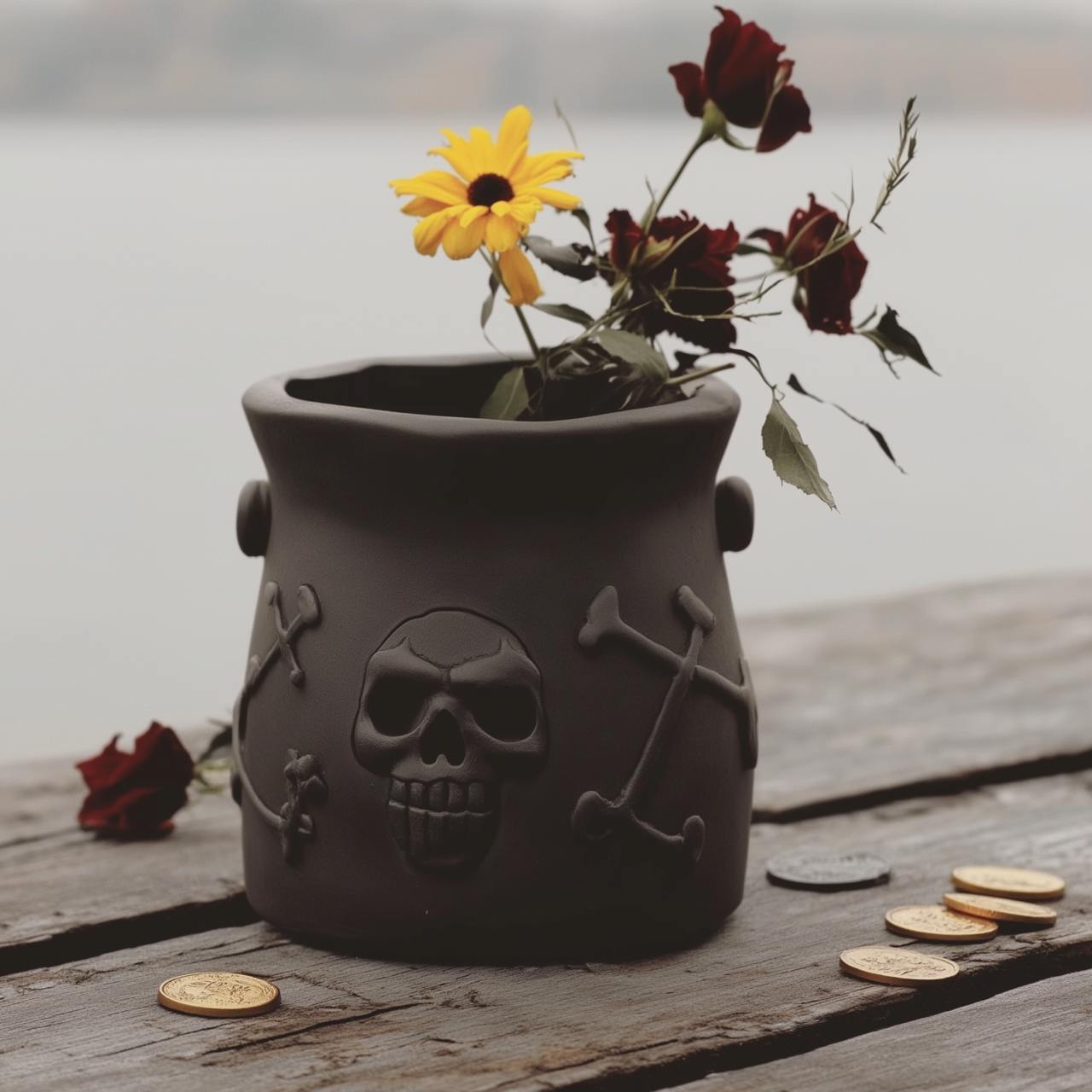Skull & Crossbones Vase