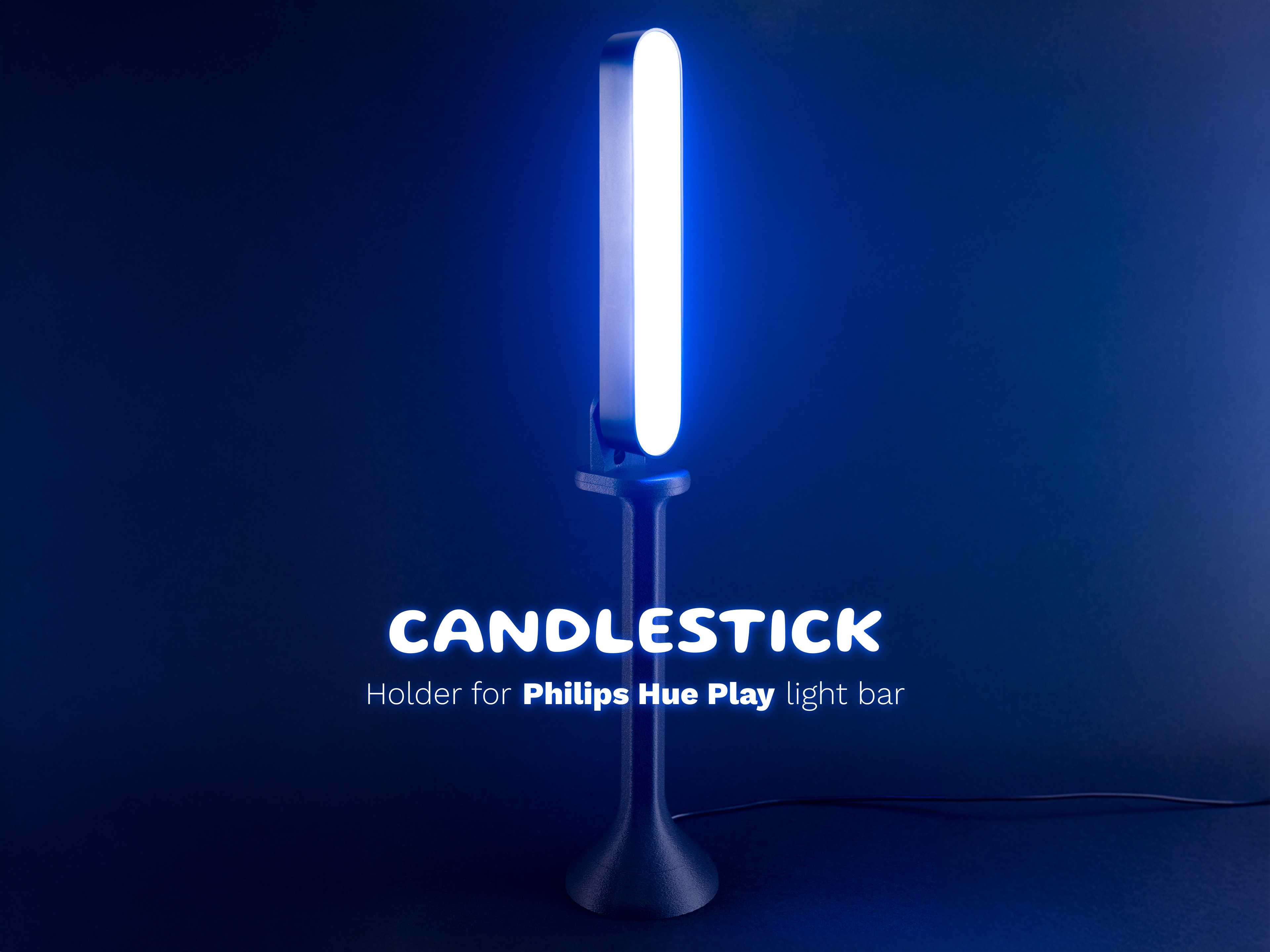 Candlestick holder for Philips Hue Play light bar