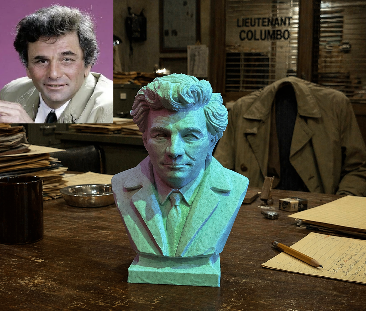 Peter Falk - Columbo Version - Bust 3D model