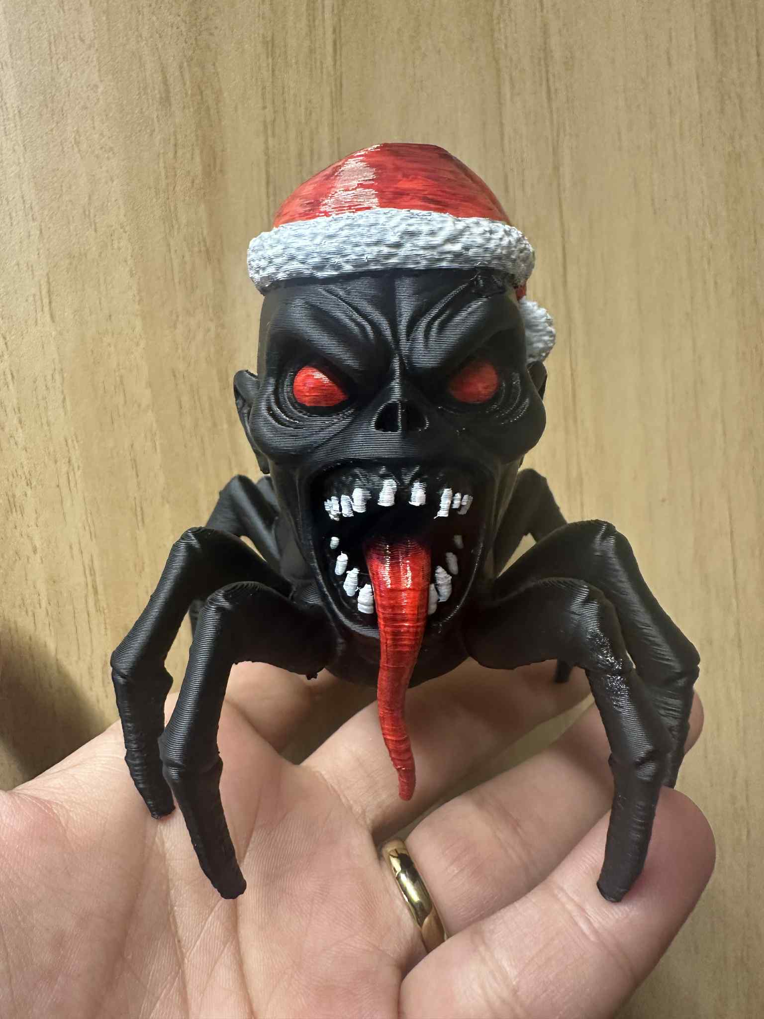 Christmas Skull-Faced Nightmare Spider Monster Figurine