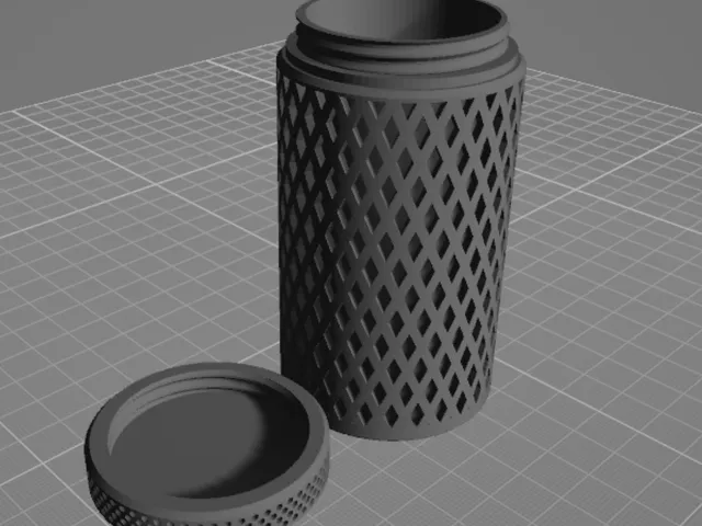 Screw Top Container - plain, no text/logo, minimalist lattice design