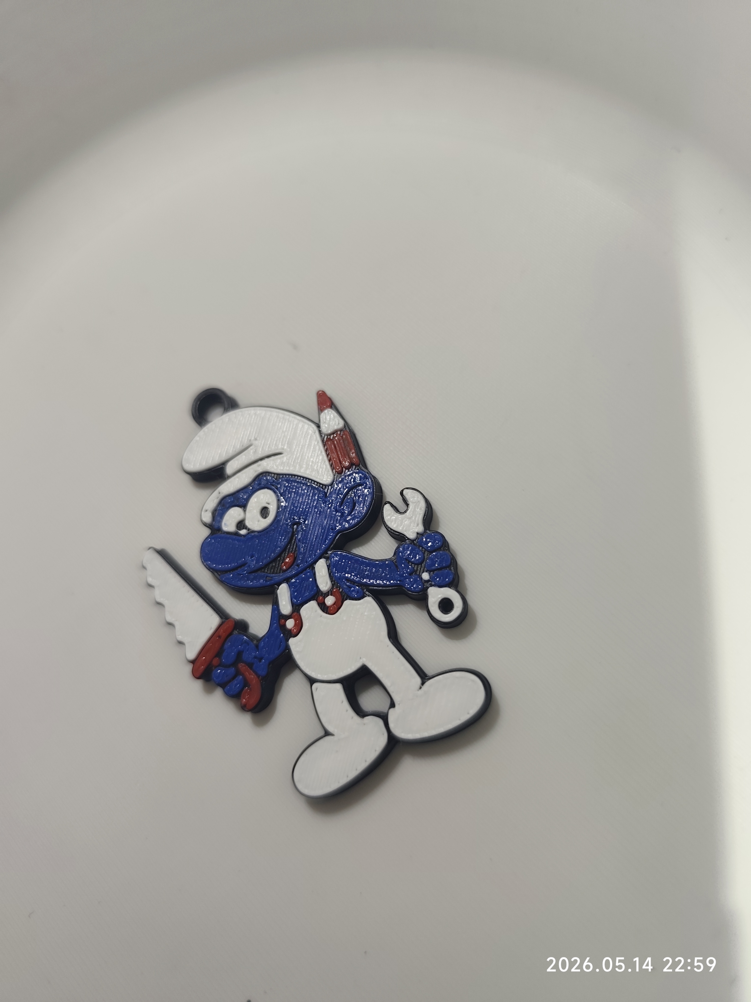 Handy Smurf keychain