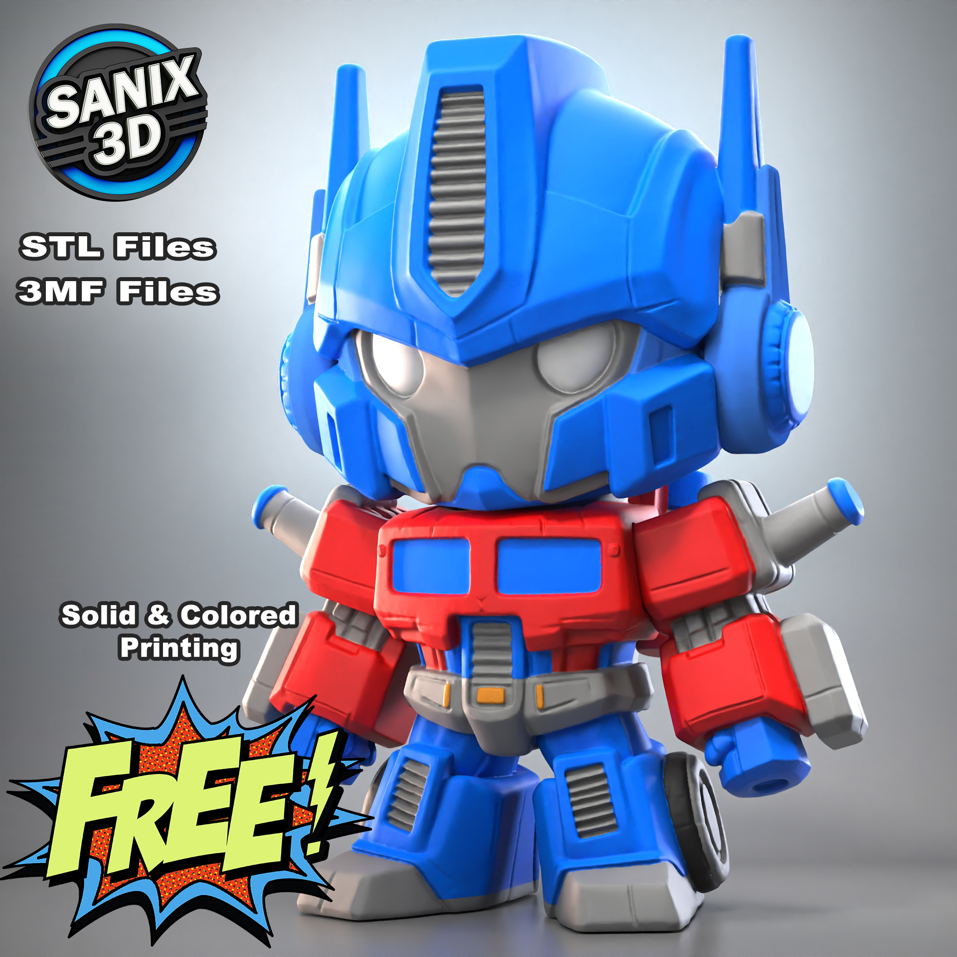 OptiBot - Free Chibi Optimus Prime (STL + 3MF)