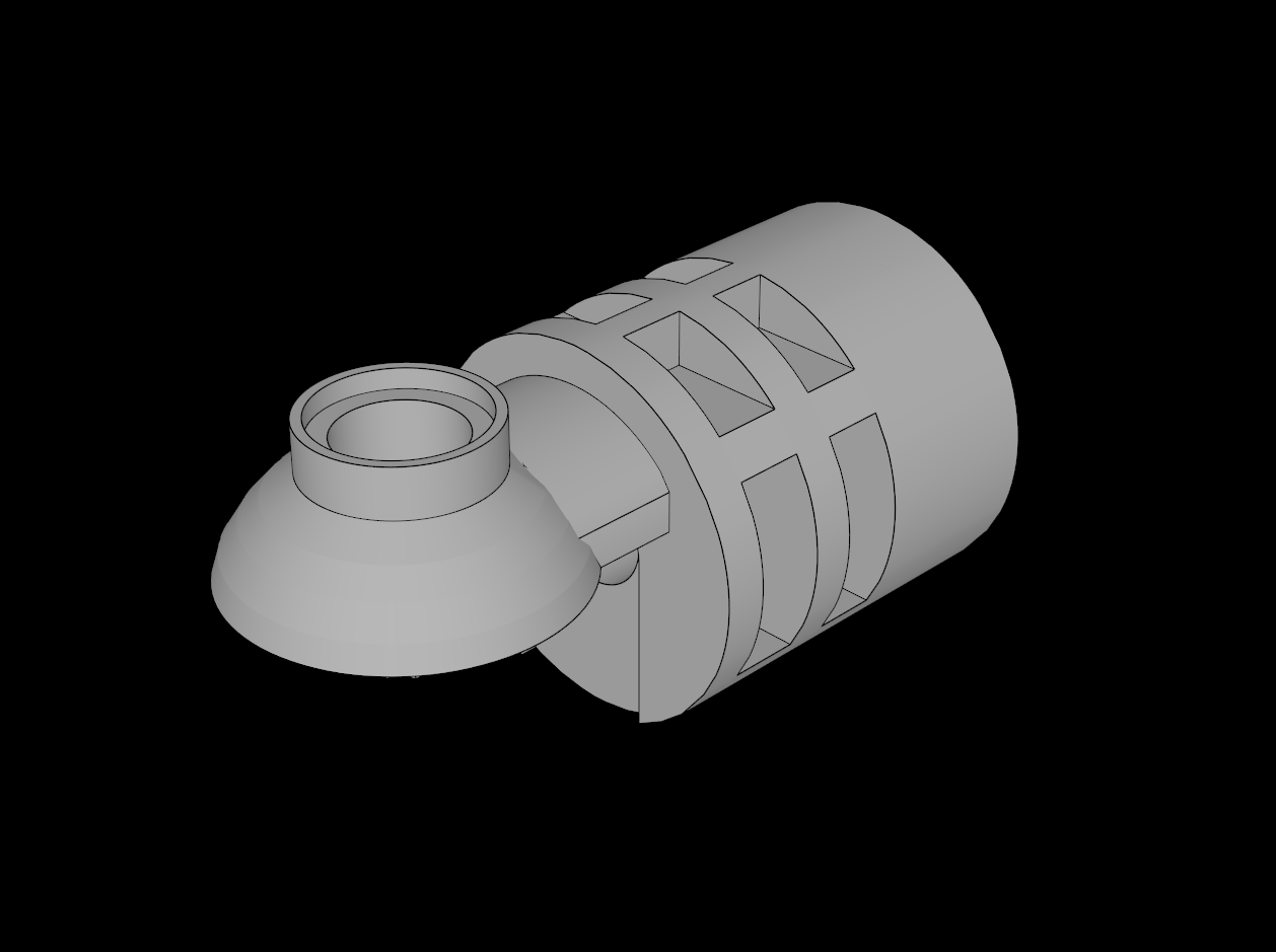 Lego Compatible (1994.dat) Technic Cylinder with Peghole and Half Click Rotation Joint Ball