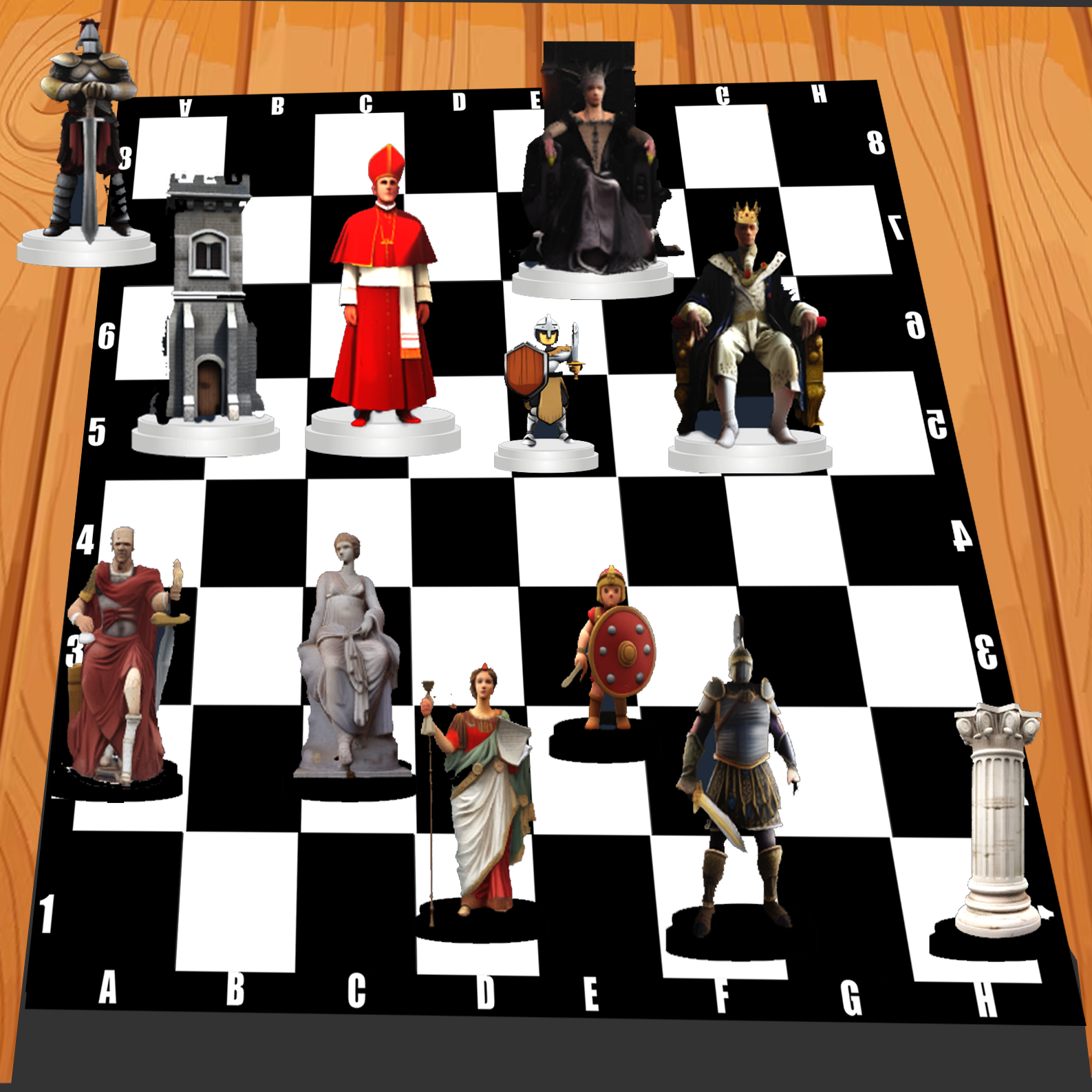 Jeu échec, Emprire romain VS Royauté, Chess, Roman Empire VS Royalty