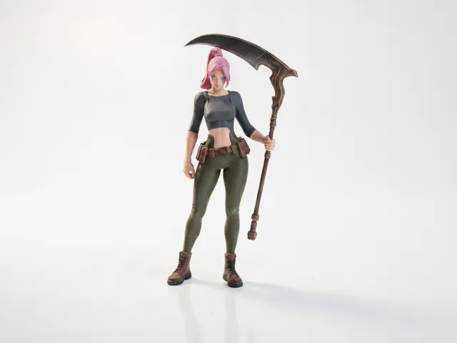 Scythe Lady Warrior Figurine Female Figure 3D Printable