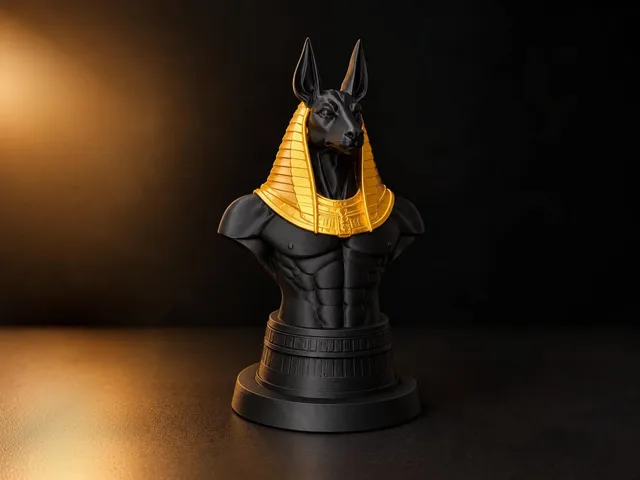 Anubis Bust - Black & Gold