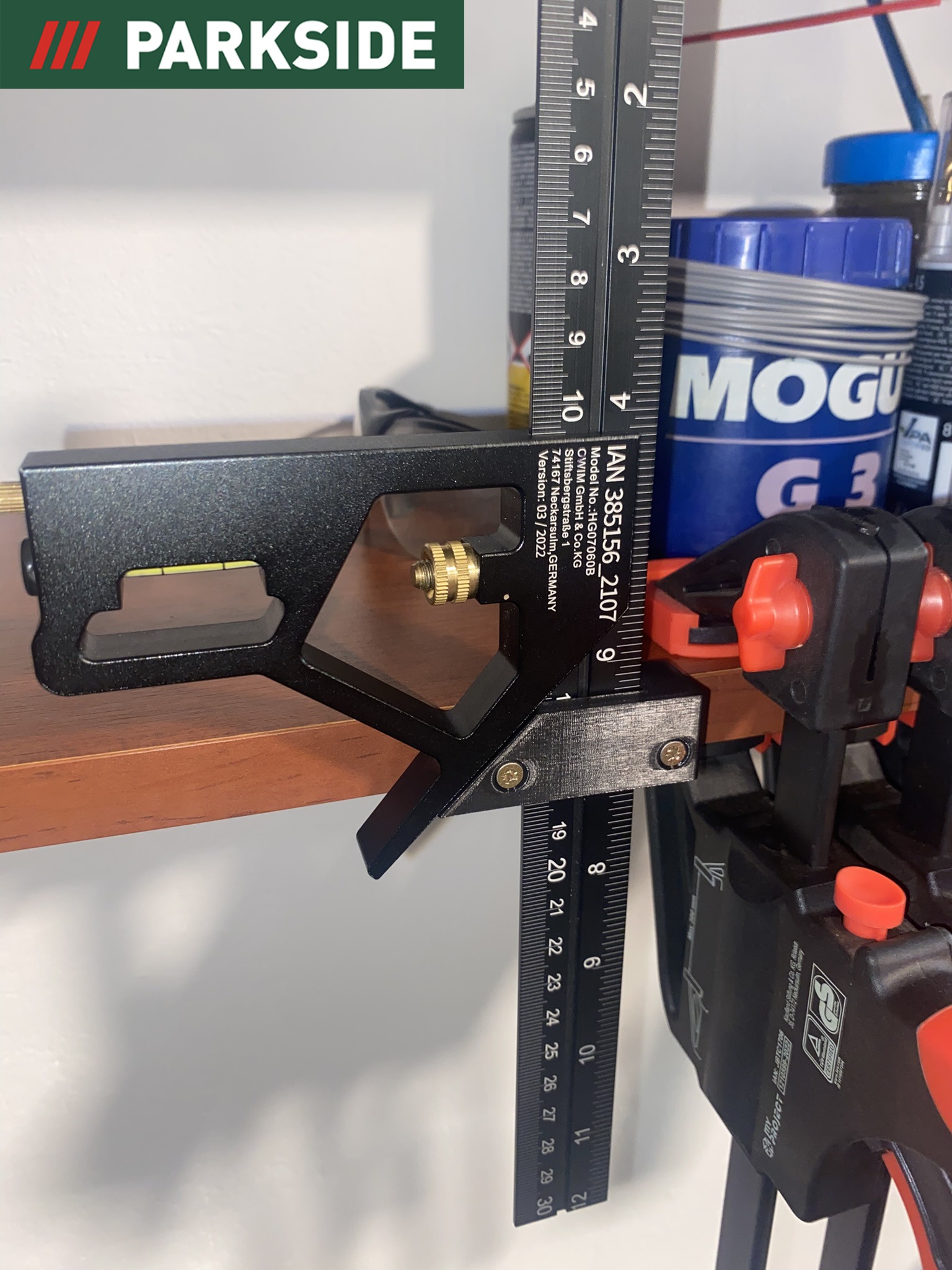Parkside combined angle ruler wallmount holder