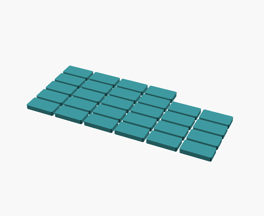 Domino Set — Double-Six (28 tiles), 2-Colour Engraved (OpenSCAD)