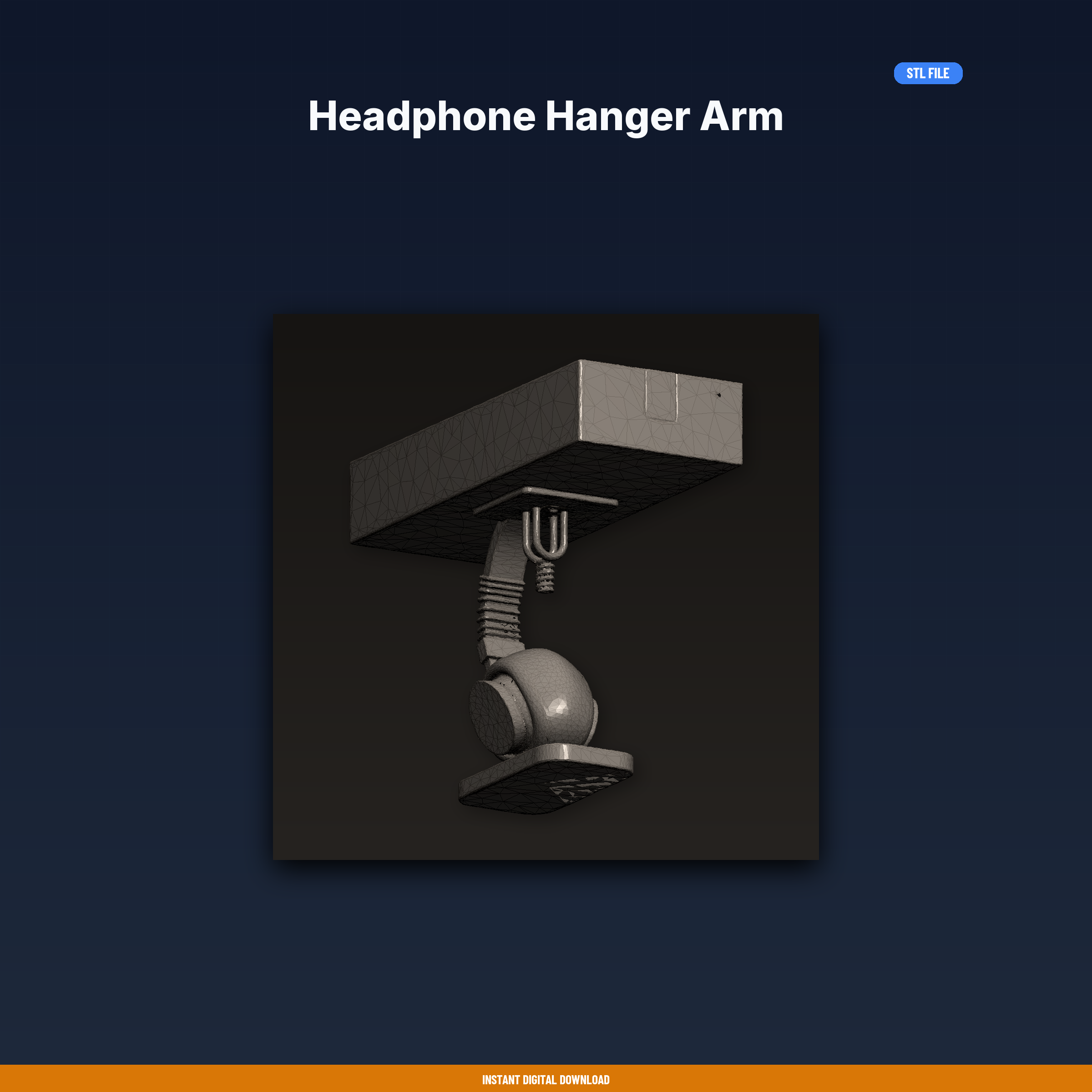 Headphone Hanger Arm - 3D Printable STL File