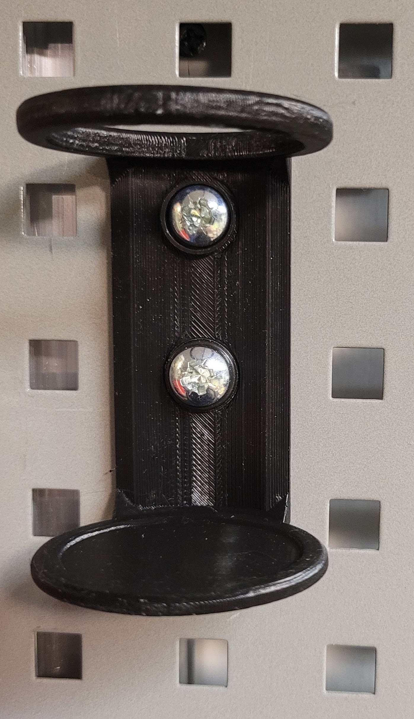 Glue gun holder with 6mm holes for perforated board