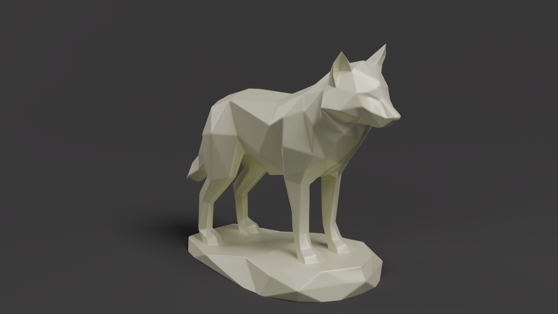 Wolf Low Poly — miniatura 3