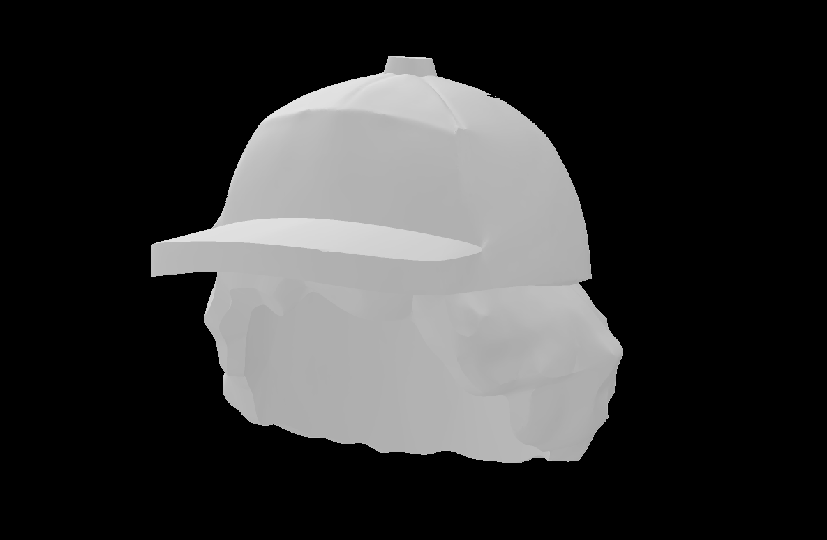 Lego Compatible (53980.dat) Minifig Hair Combo Hair with Hat Bushy Hair with Molded Ball Cap with Front Panel