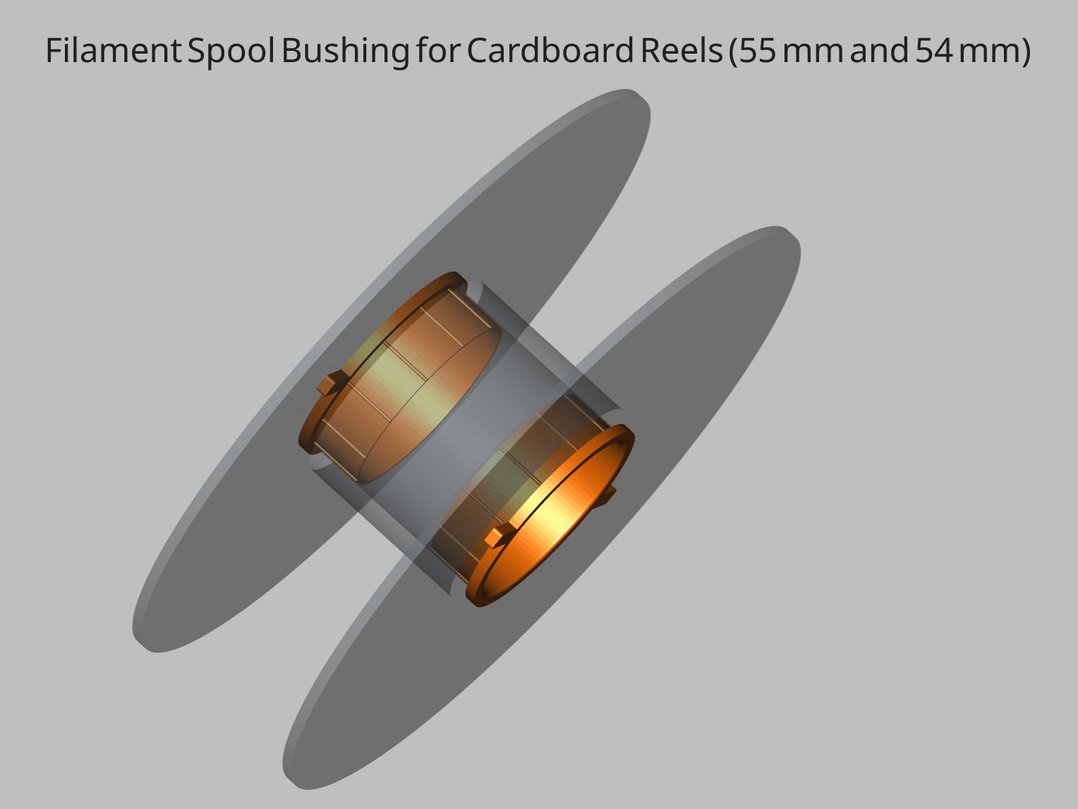 Filament Spool Bushing for Cardboard Reels (55 mm and 54 mm)