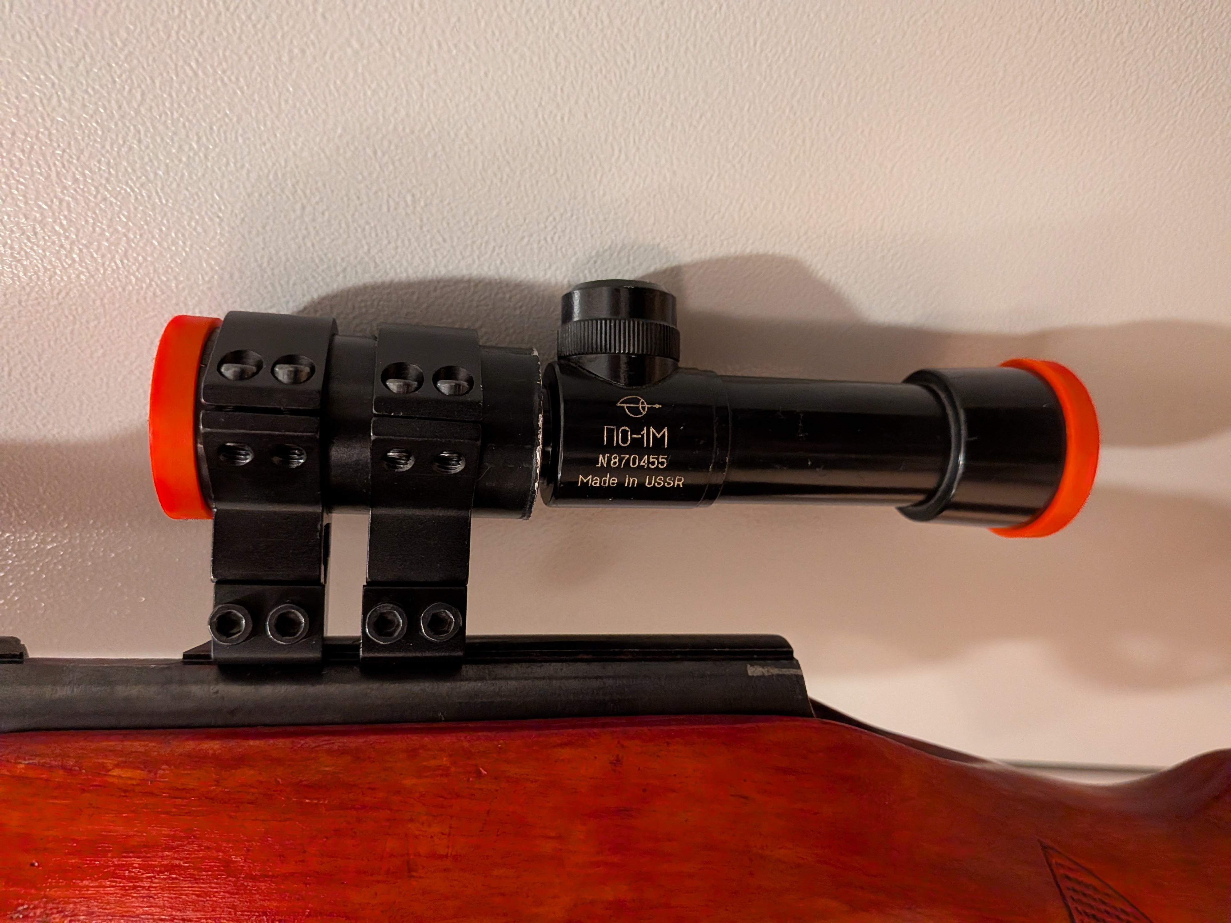 Lens caps for the soviet PO-1M rifle scope