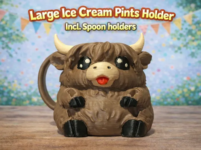 Highland Cow with Hooves Ice Cream Pints Holder