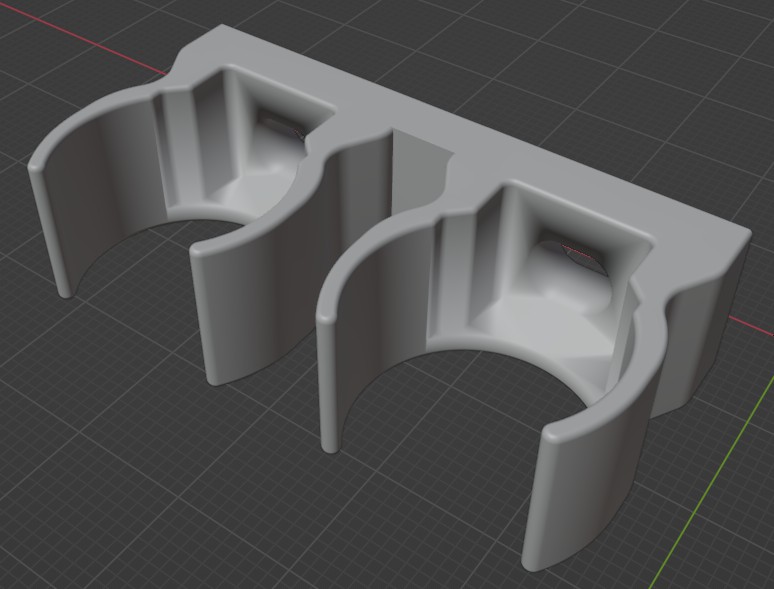 Dual 20mm PVC pipe clip (Remix)