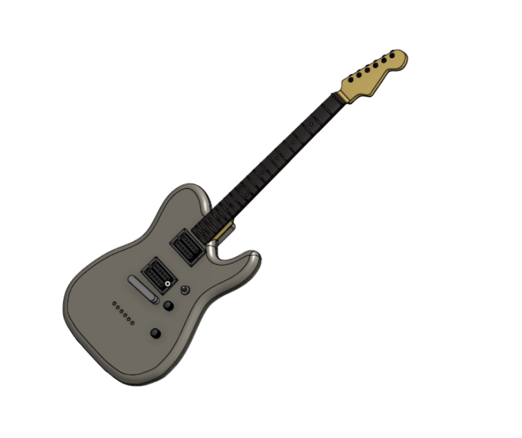 Stratocaster Electric Guitar Parametric Model *(dimensionally acurate)