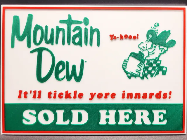 Vintage Mountain Dew Sign 3 Color