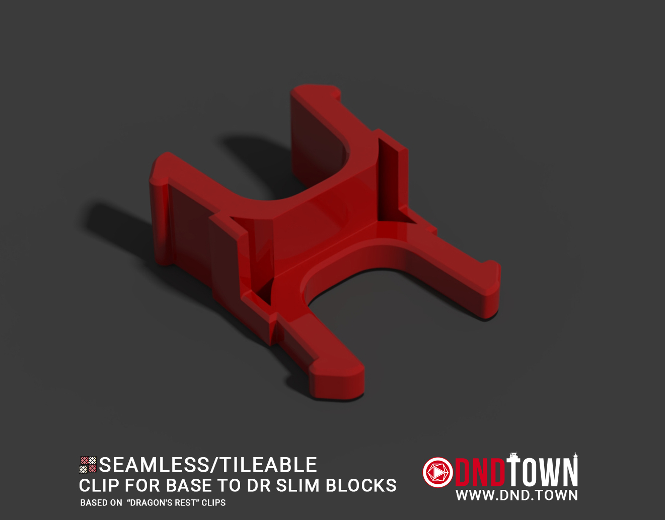 Clips for Grid Bases (STANDARD to DRAGONS REST SLIM) - 3D Modular Dungeon Tile - DnD Town Minis (www.dnd.town)